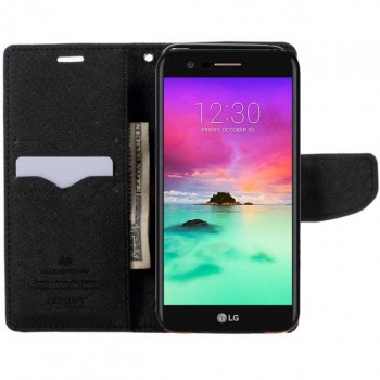 Atverčiamas juodas fancy dėklas (LG K10 2017)